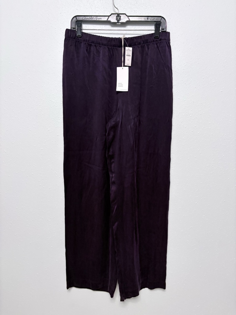 Women's Elastic-Waist Wide-Leg Pants - Deep Plum